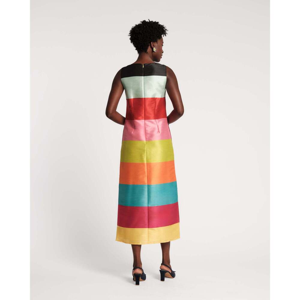 Sleeveless Column Maxi Dress - Rainbow Stripe - Picture 5 of 6